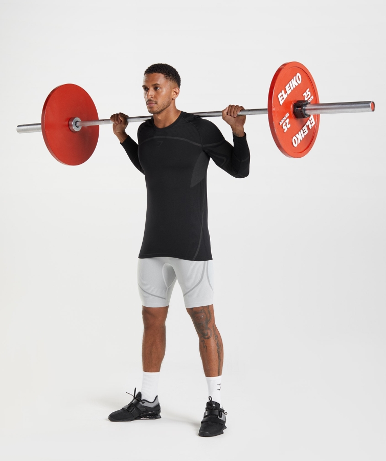 Gymshark 315 Dikişsiz 1/2 şort Açık Gri-kömür Grisi