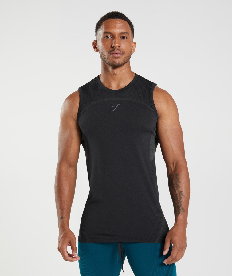 Gymshark 315 Sorunsuz Tank Siyahı