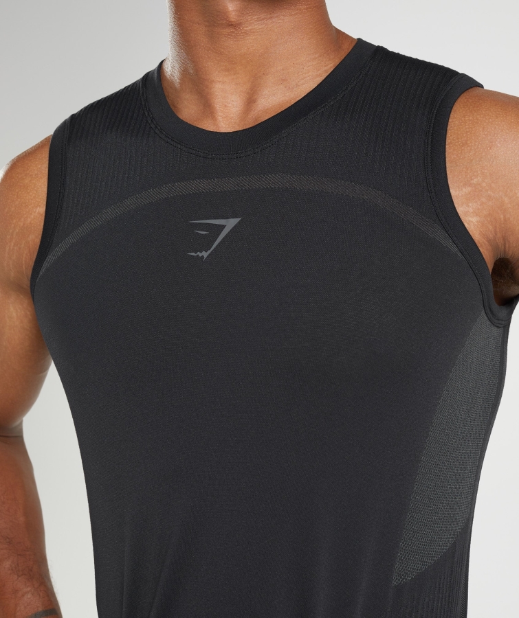 Gymshark 315 Sorunsuz Tank Siyahı