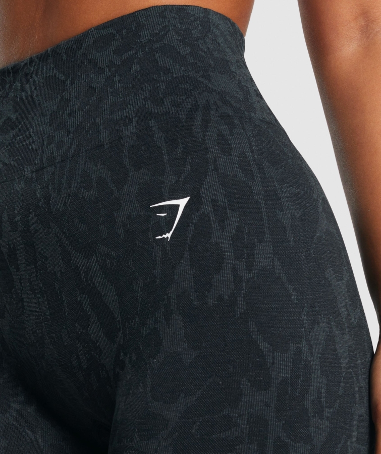 Gymshark Adapte Hayvan Sorunsuz Bisiklet şortu Kelebek-siyah