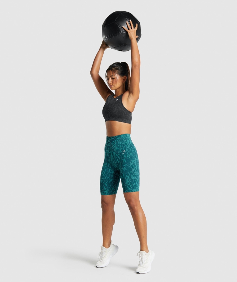 Gymshark Adapte Hayvan Dikişsiz Bisiklet şortu Kelebek Deniz Mavisi