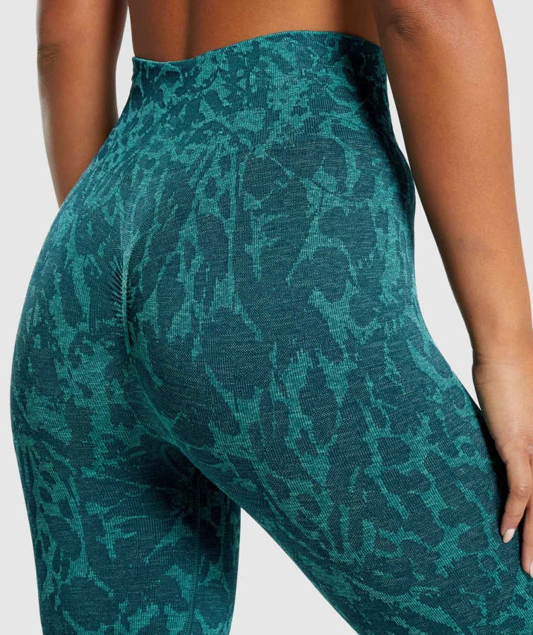 Gymshark Adapte Hayvan Dikişsiz Bisiklet şortu Kelebek Deniz Mavisi