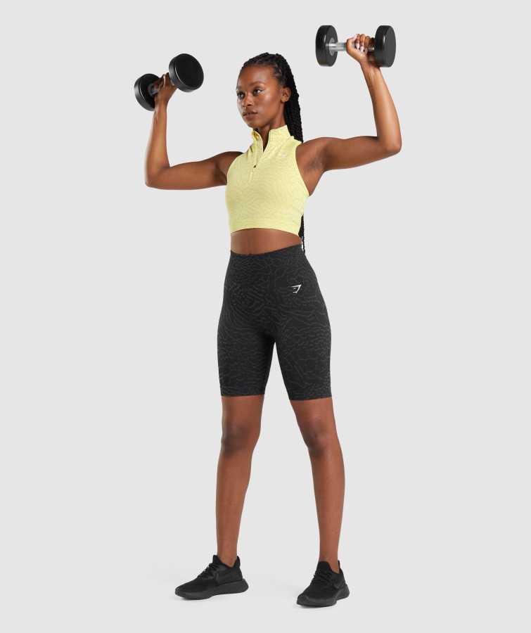 Gymshark Adapte Hayvan Dikişsiz Bisiklet şortu Hibrit-siyah