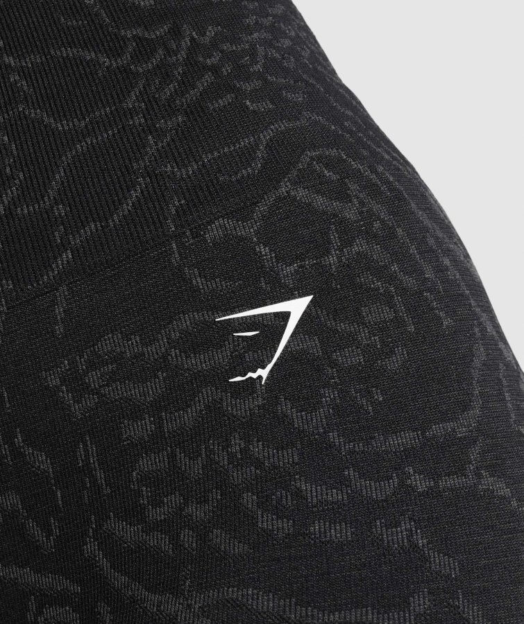 Gymshark Adapte Hayvan Dikişsiz Bisiklet şortu Hibrit-siyah