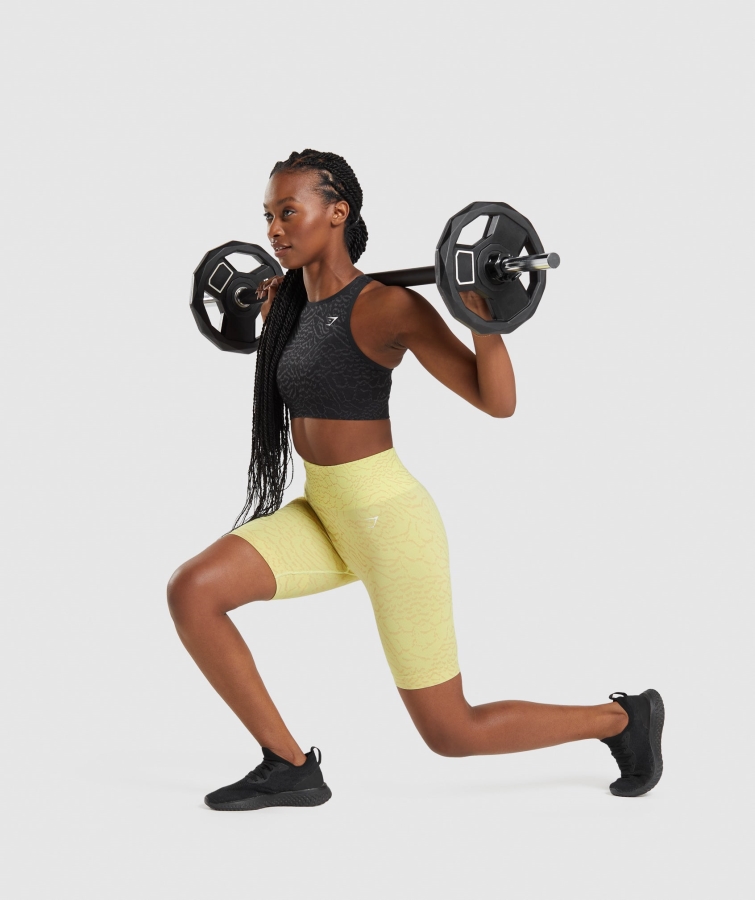 Gymshark Adapte Hayvan Dikişsiz Bisiklet şortu Hibrit Ateş Böceği Sarısı