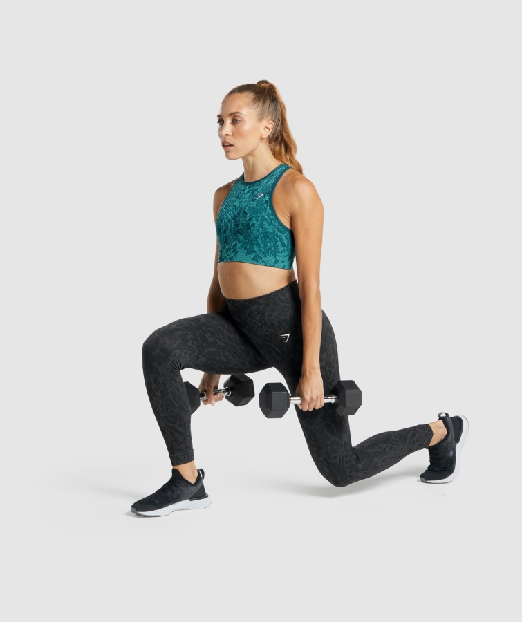 Gymshark Adapte Hayvan Dikişsiz Tozluk Kelebek-siyah