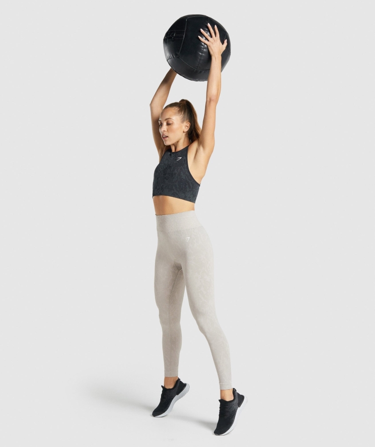 Gymshark Adapte Hayvan Dikişsiz Spor Sutyeni Kelebek-siyah