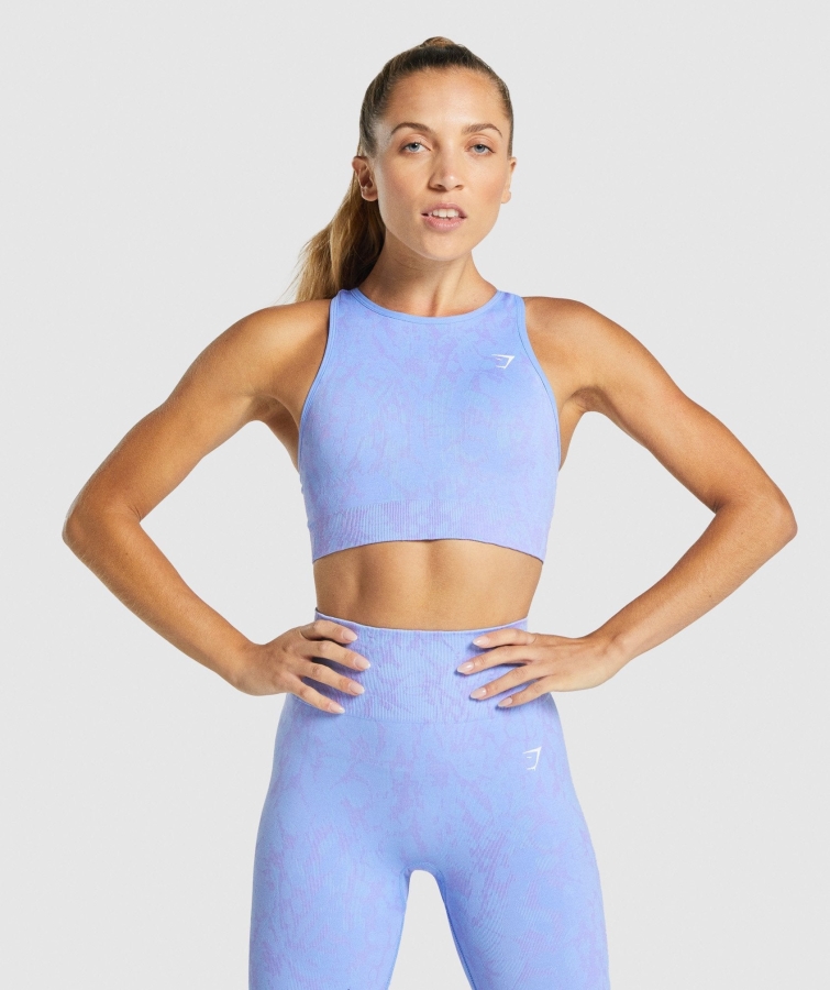 Gymshark Adapte Hayvan Dikişsiz Spor Sutyeni Kelebek-açık Mavi