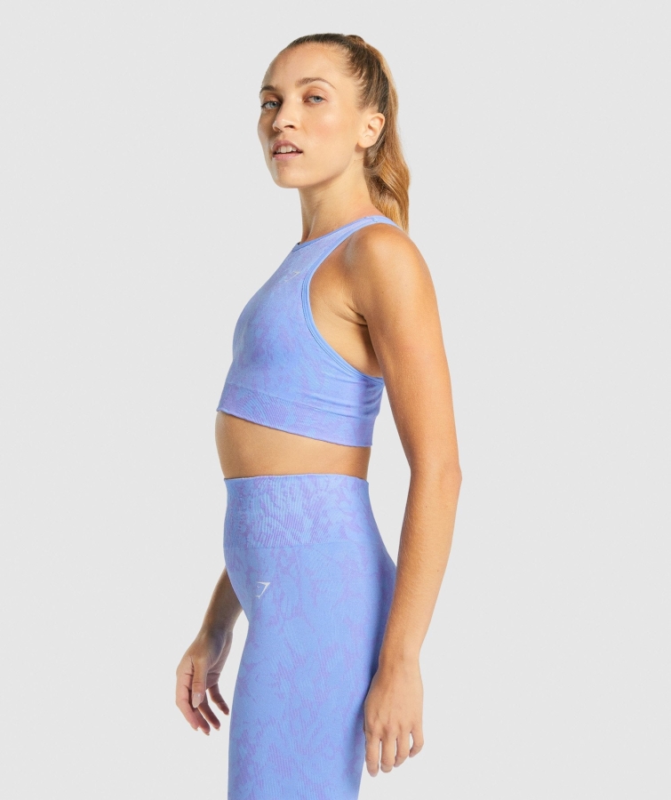 Gymshark Adapte Hayvan Dikişsiz Spor Sutyeni Kelebek-açık Mavi