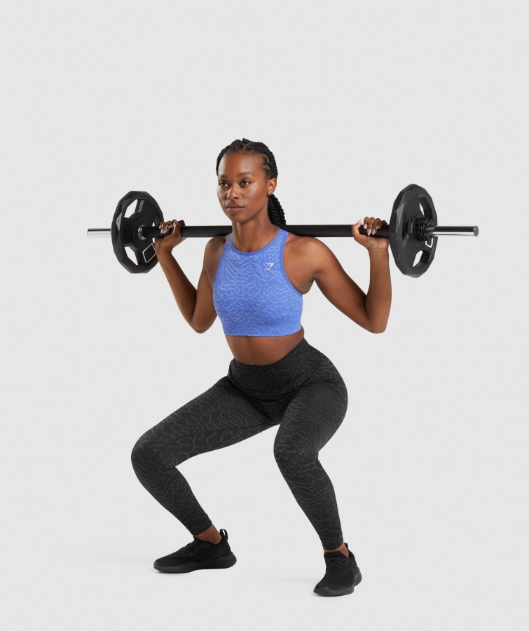 Gymshark Adapte Hayvan Dikişsiz Spor Sutyeni Hibrit Kort Mavisi