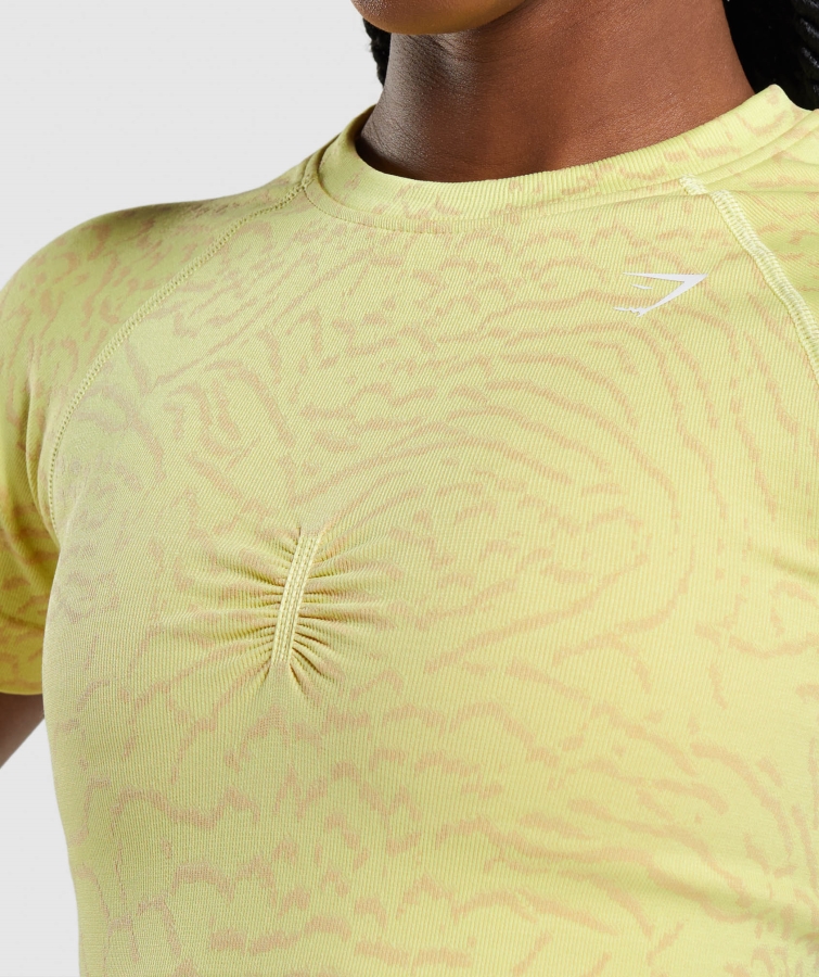 Gymshark Adapte Hayvan Dikişsiz Tişört Hibrit Ateş Böceği Sarısı