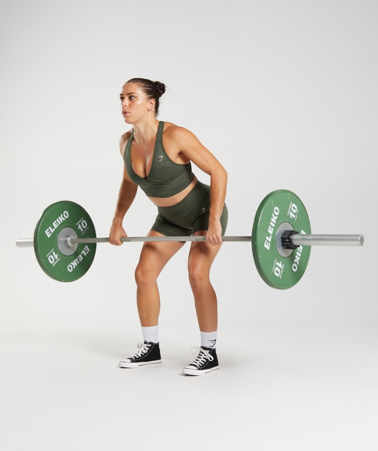 Gymshark Adapt Kamuflaj Dikişsiz Spor Sutyeni Lav Yosunu Zeytin çekirdekli Zeytin