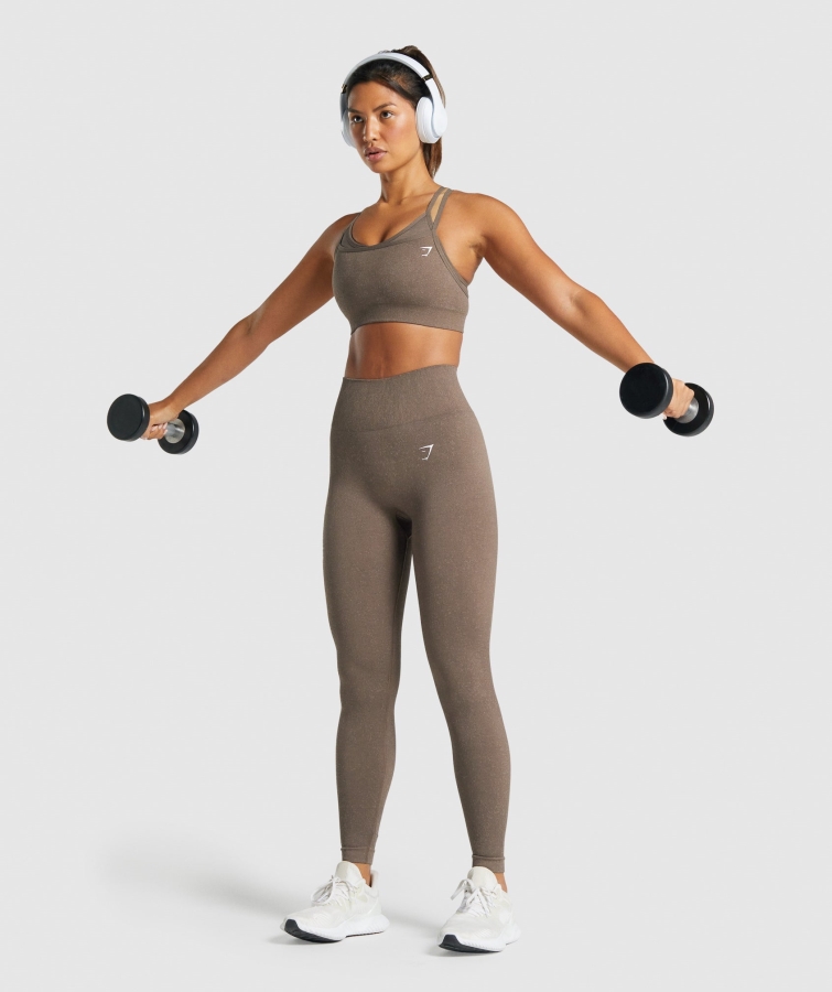 Gymshark Adapt Fleck Dikişsiz Spor Sutyeni Mineral-kahverengi