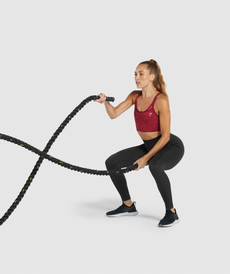 Gymshark Adapte Benekli Dikişsiz Spor Sutyeni Mineral-bordo