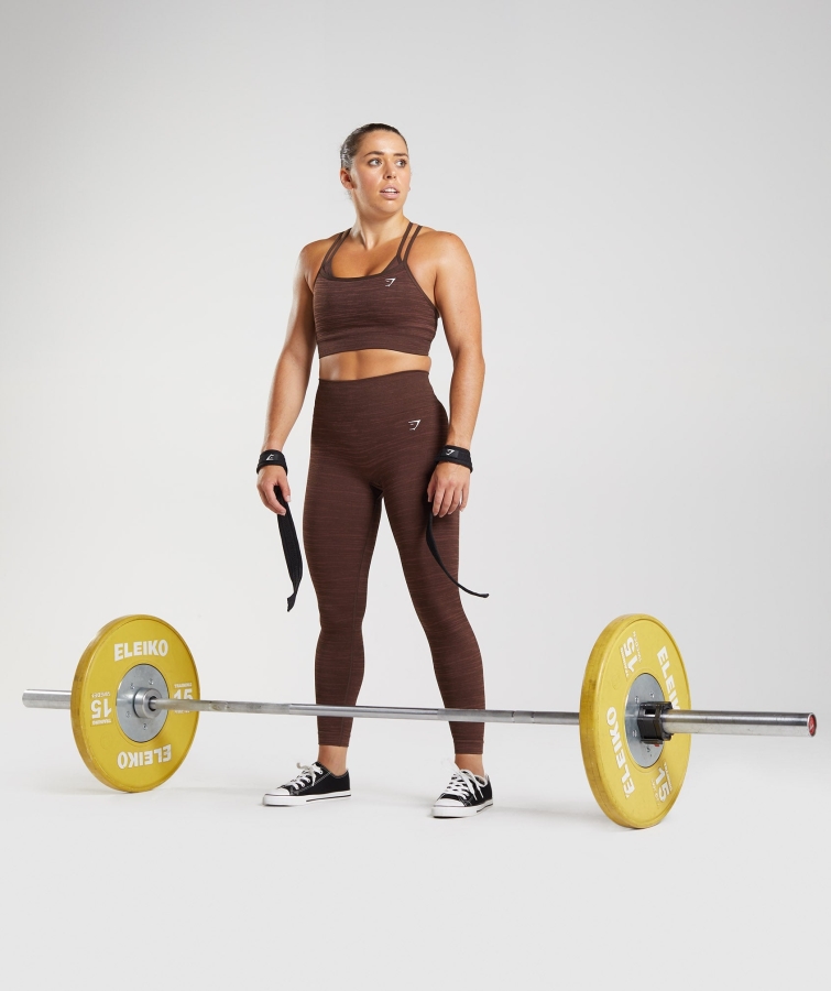 Gymshark Adapt Marl Dikişsiz Tayt Vlt-arşiv Kahverengi-kahverengi