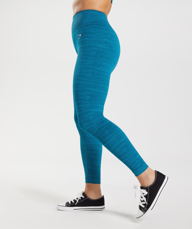 Gymshark Adapt Marl Dikişsiz Tayt Vlt-atlantic Blue-shark Blue