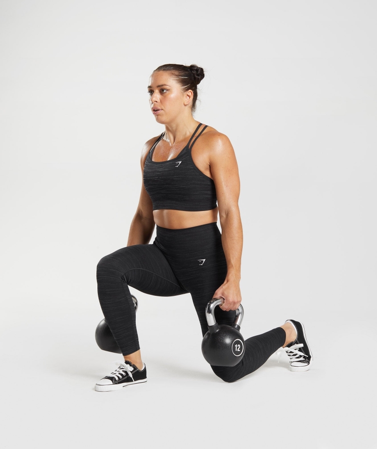 Gymshark Adapt Marl Dikişsiz Tayt Vlt-siyah-dumanlı Gri