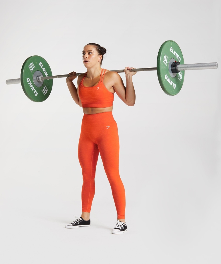 Gymshark Adapt Marl Dikişsiz Tozluk Vlt-biber Kırmızı-lezzetli Turuncu