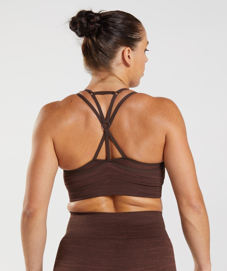 Gymshark Adapt Marl Dikişsiz Spor Sutyeni Vlt Arşivi Kahverengi-kahverengi