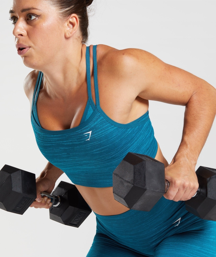 Gymshark Adapt Marl Dikişsiz Spor Sutyeni Vlt-atlantic Blue-shark Blue