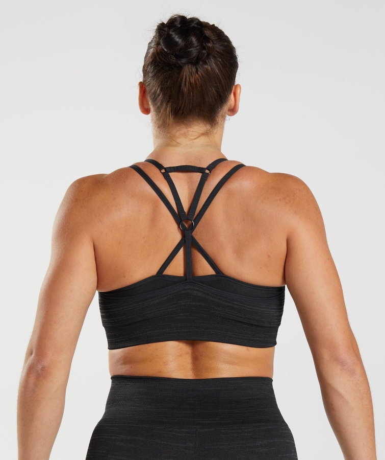 Gymshark Adapt Marl Dikişsiz Spor Sutyeni Vlt-siyah-dumanlı Gri