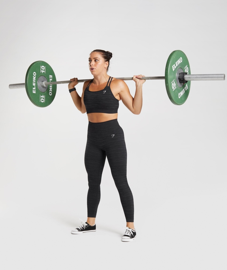 Gymshark Adapt Marl Dikişsiz Spor Sutyeni Vlt-siyah-dumanlı Gri