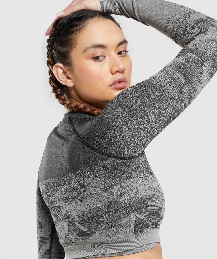 Gymshark Adapte Ombre Kırpma üst üçgen-siyah