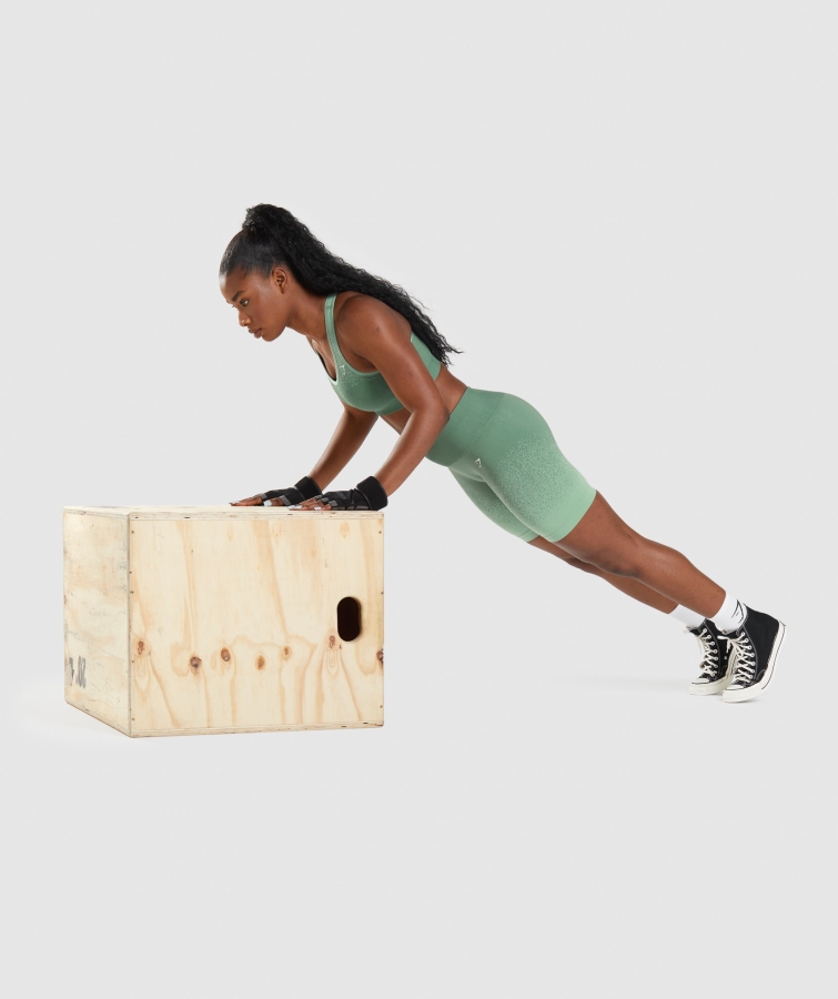 Gymshark Adapt Ombre Dikişsiz Bisiklet şortu Yeşil-açık Yeşil