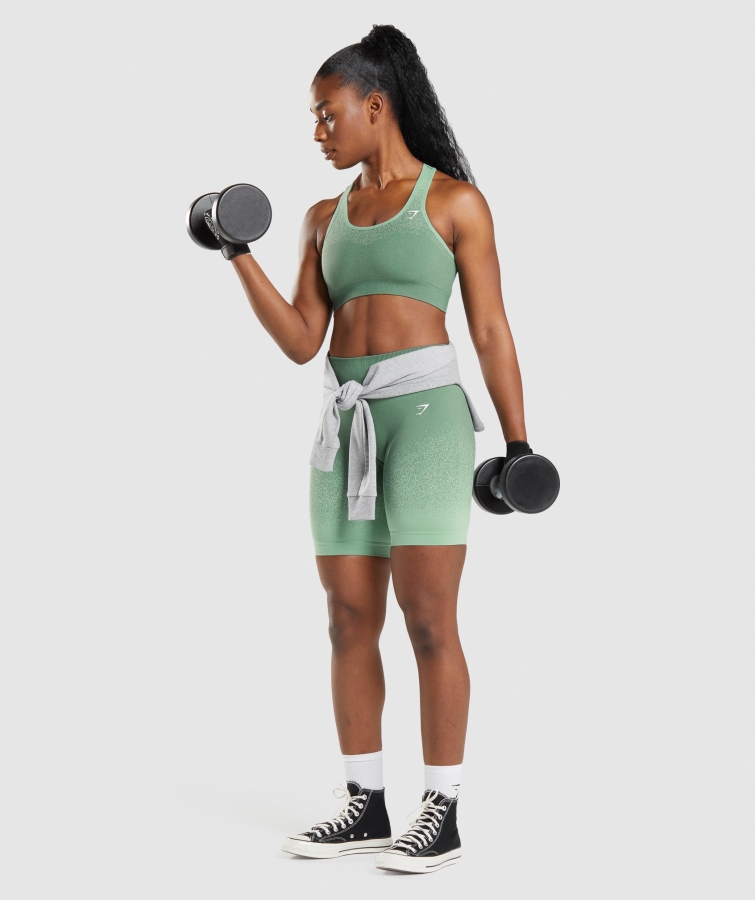 Gymshark Adapt Ombre Dikişsiz Spor Sutyeni Yeşil-açık Yeşil