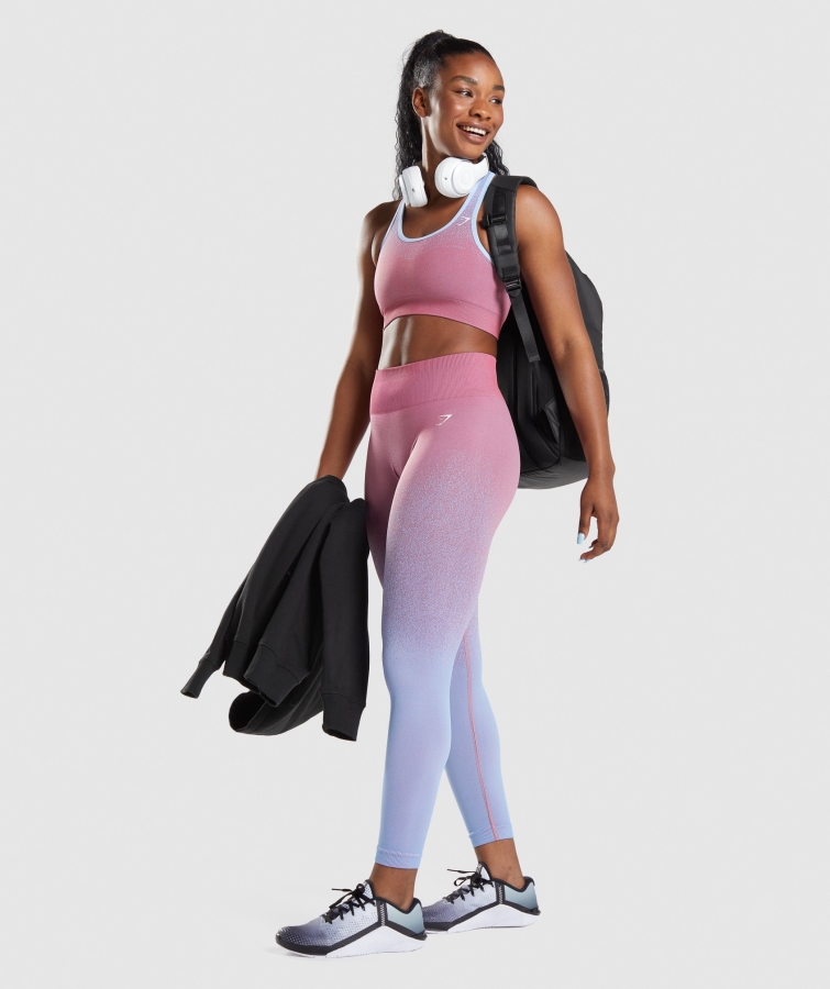 Gymshark Adapt Ombre Dikişsiz Spor Sutyeni Gül Pembe-açık Mavi