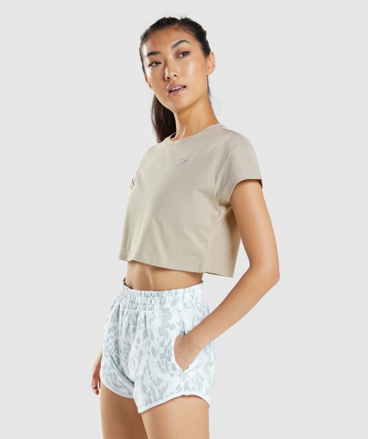 Gymshark Hayvan Grafik Kırpma T-shirt Gri