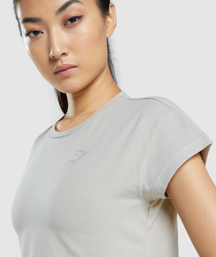 Gymshark Hayvan Grafik Kırpma T-shirt Gri