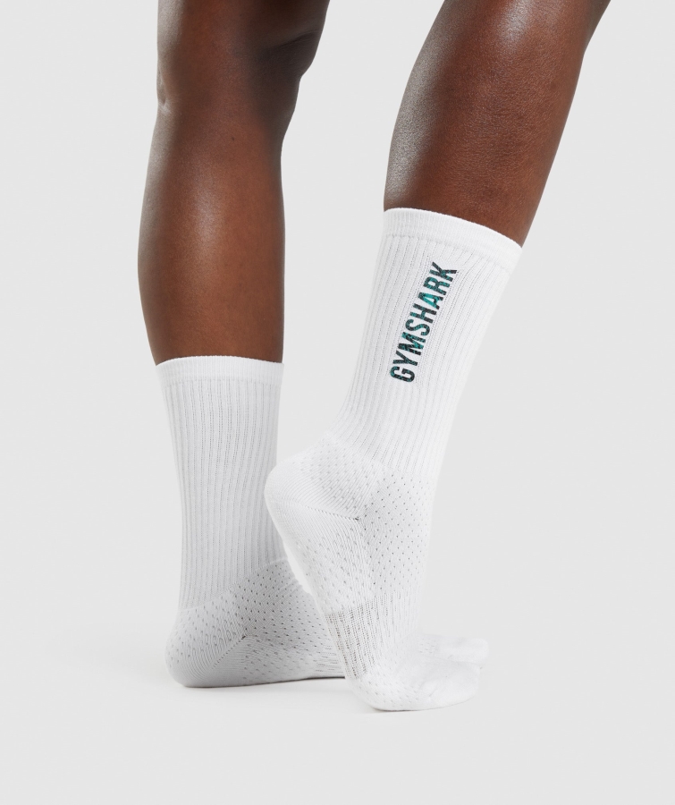 Gymshark Hayvan Baskı Mürettebat çorap Beyaz