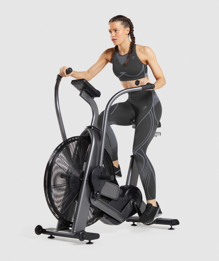 Gymshark Apeks Dikişsiz Yüksek Katlı Tozluk Oniks Gri-lavanta Mavisi