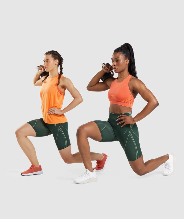 Gymshark Apeks Dikişsiz Yüksek Katlı Kısa Obsidyen Yeşil Salatalık Yeşili