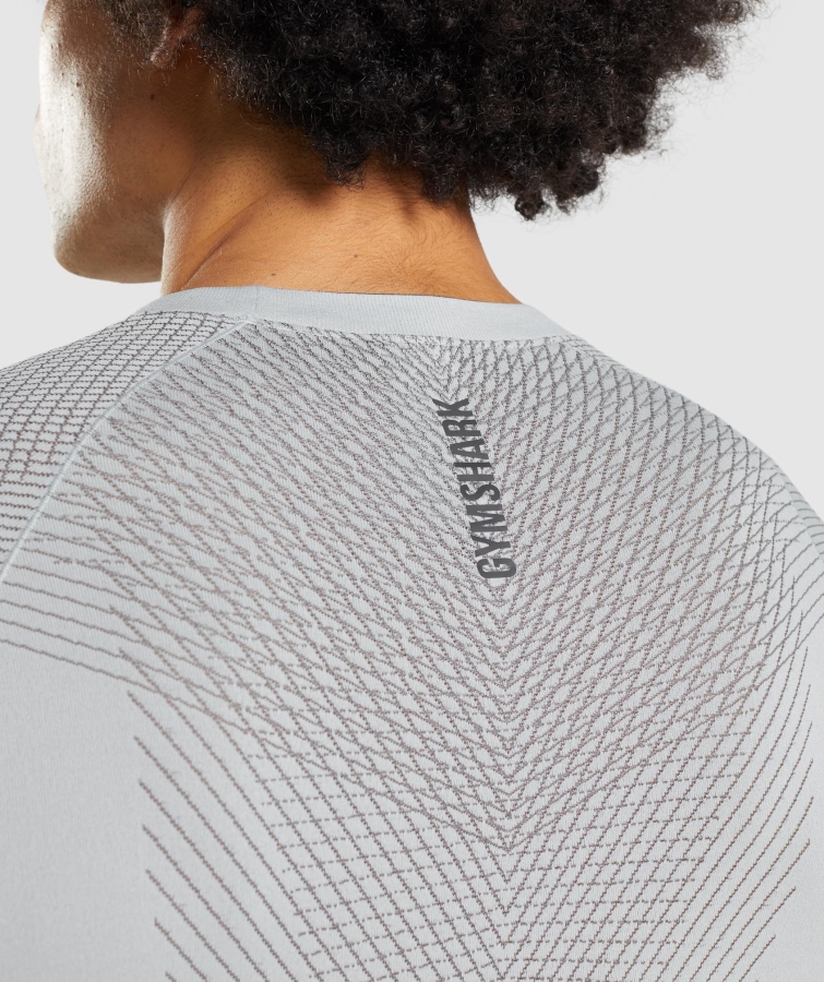 Gymshark Apeks Dikişsiz Uzun Kollu Tişört Açık Gri-oniks Grisi