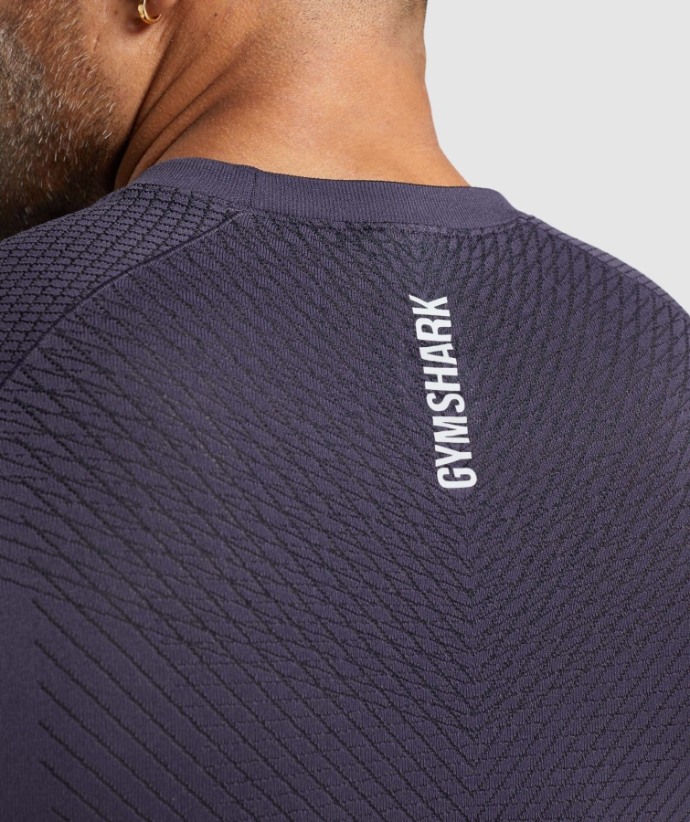 Gymshark Apeks Dikişsiz Uzun Kollu Tişört Zengin Mor-siyah