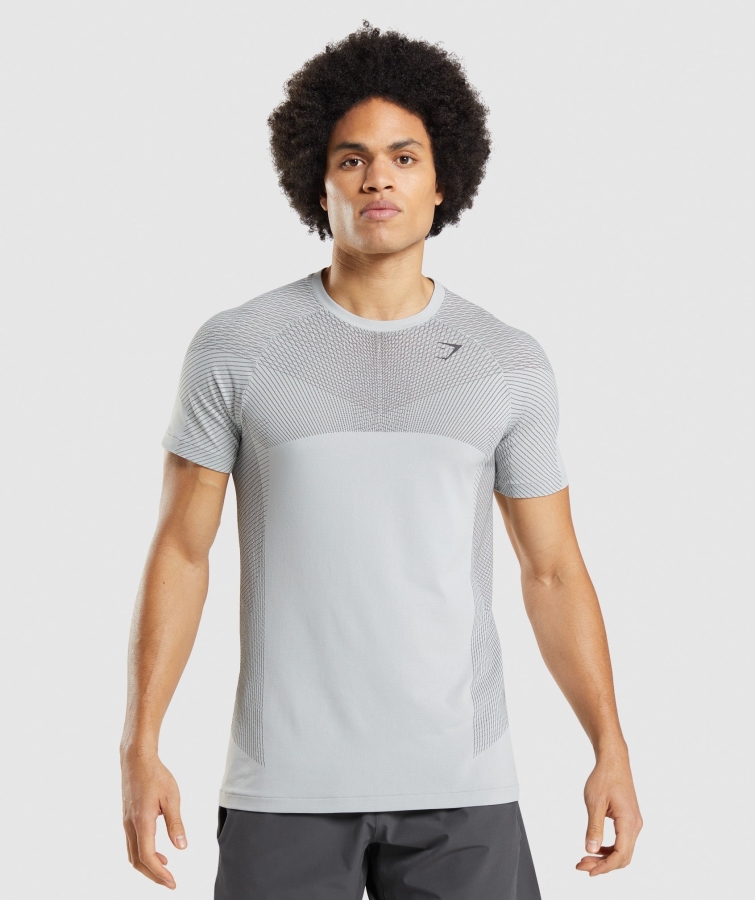 Gymshark Apeks Dikişsiz Tişört Açık Gri-oniks Grisi