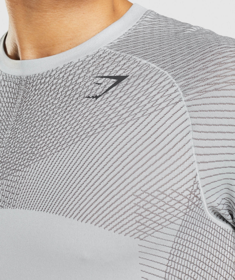 Gymshark Apeks Dikişsiz Tişört Açık Gri-oniks Grisi