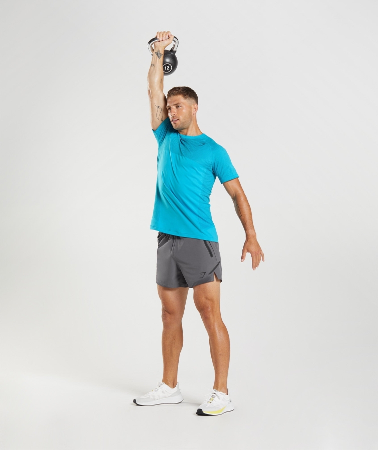 Gymshark Apeks Dikişsiz Tişört Köpekbalığı Mavi-atlantik Mavisi