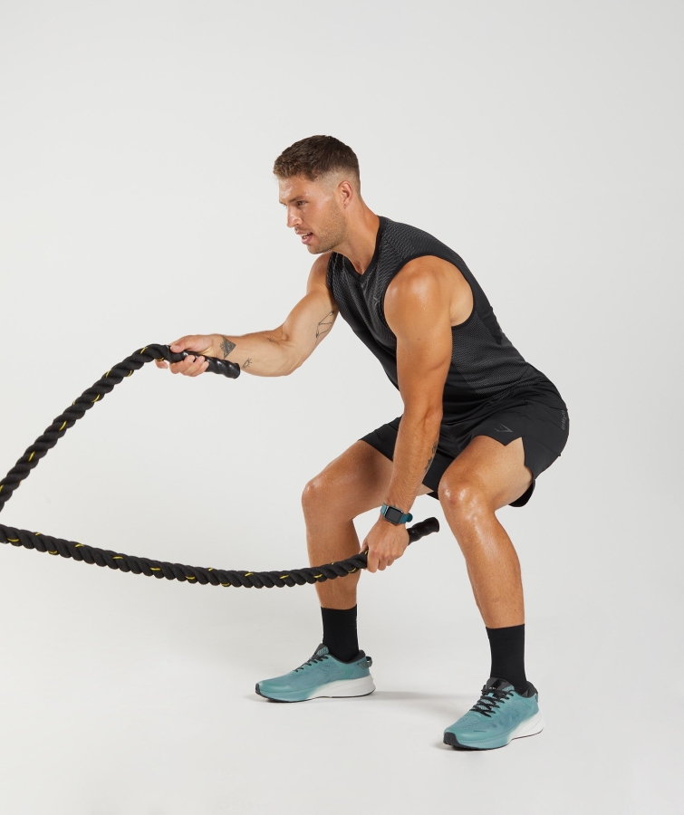 Gymshark Apex Sorunsuz Tank Siyah-siluet Gri