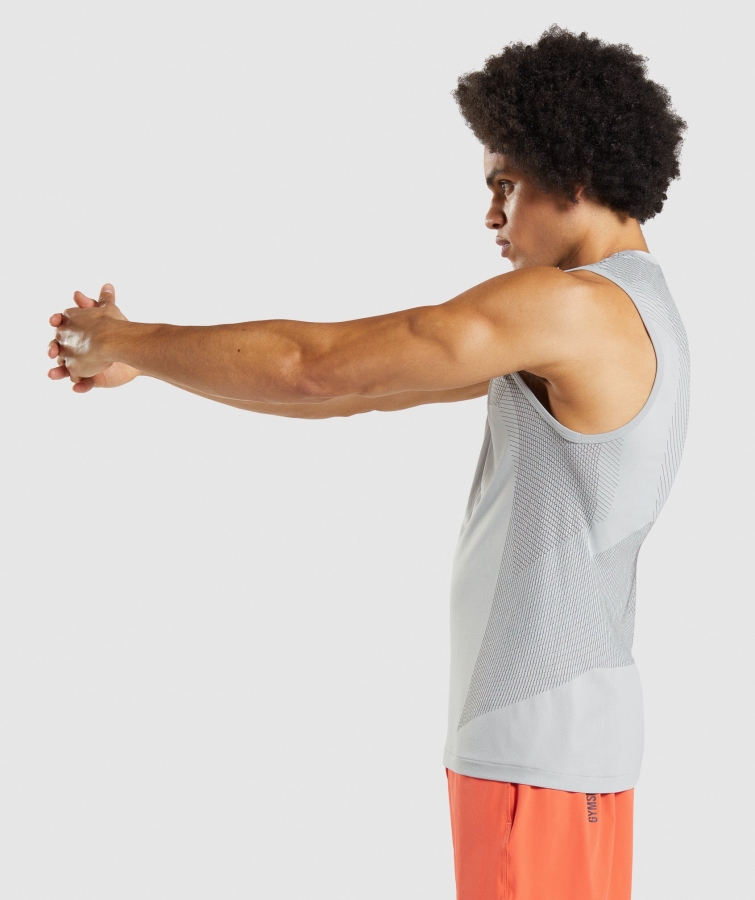 Gymshark Apeks Dikişsiz Tank Açık Gri-oniks Grisi