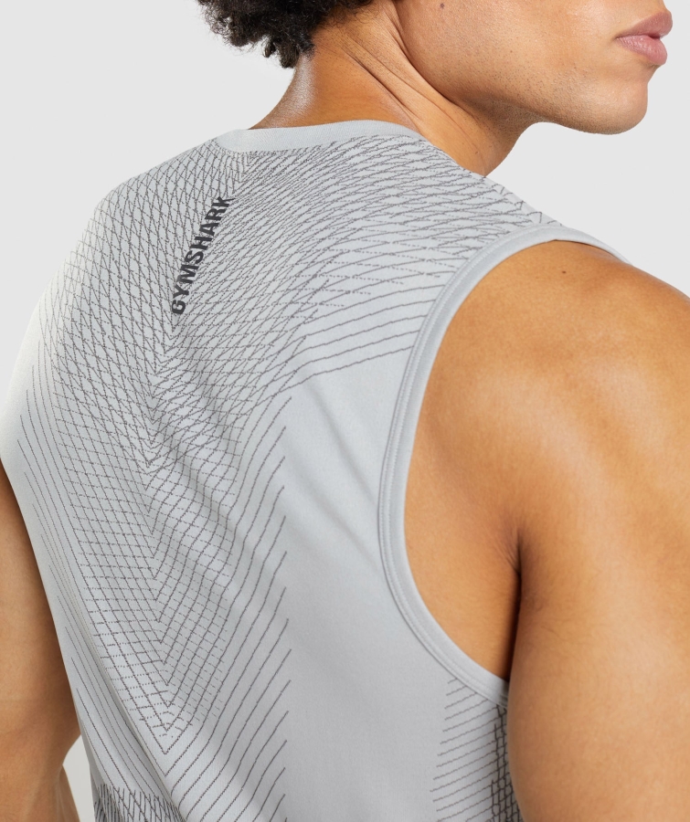 Gymshark Apeks Dikişsiz Tank Açık Gri-oniks Grisi