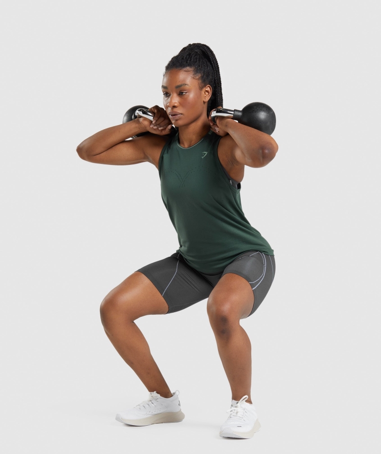 Gymshark Apex Dikişsiz Tank Obsidyen Yeşil Salatalık Yeşili