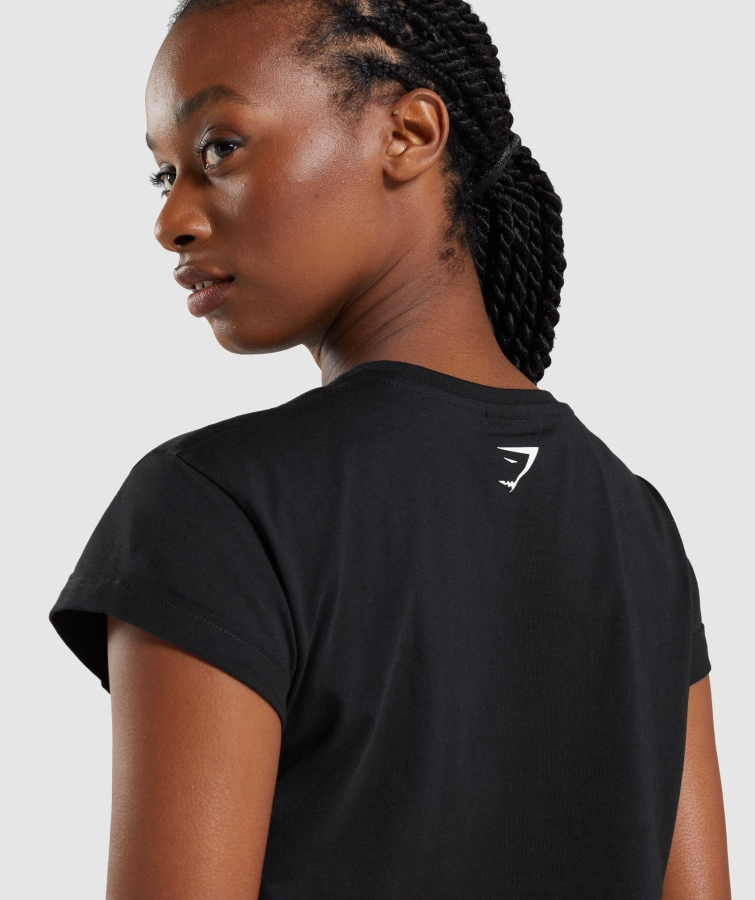 Gymshark Apollo Kırpma üst Siyah