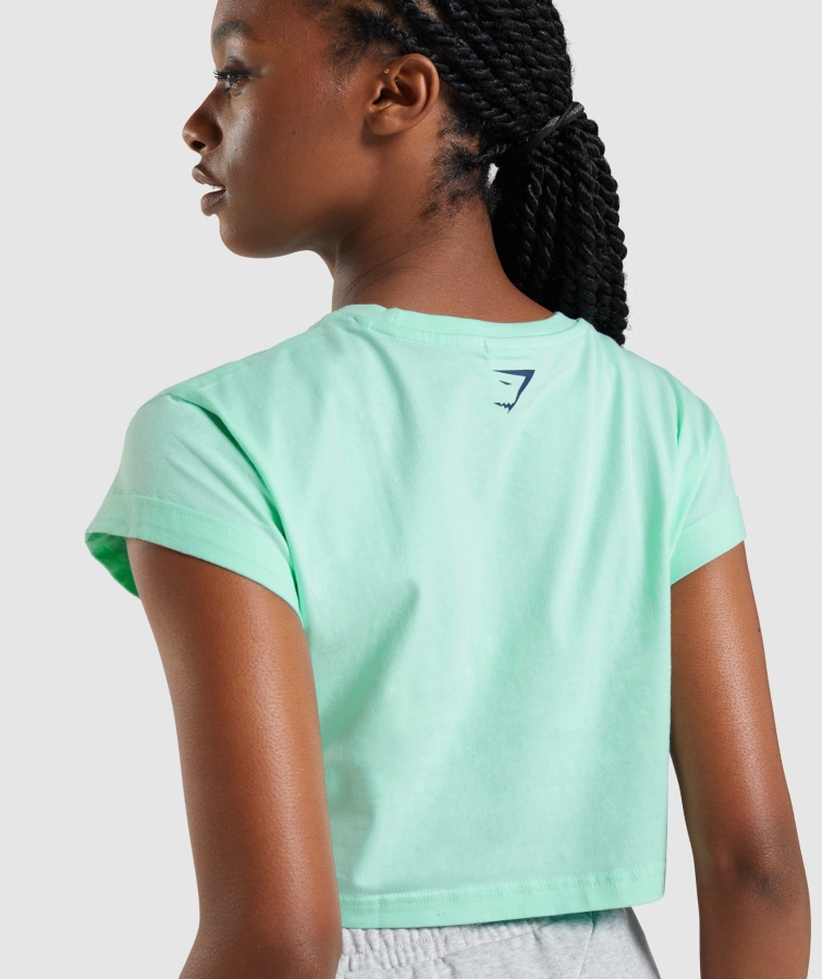 Gymshark Apollo Kırpma üst Turbo Mavi