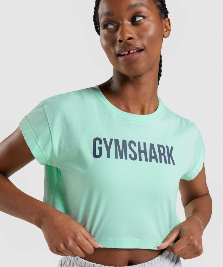 Gymshark Apollo Kırpma üst Turbo Mavi