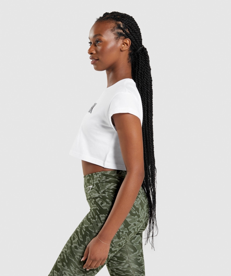 Gymshark Apollo Kırpma üst Beyaz