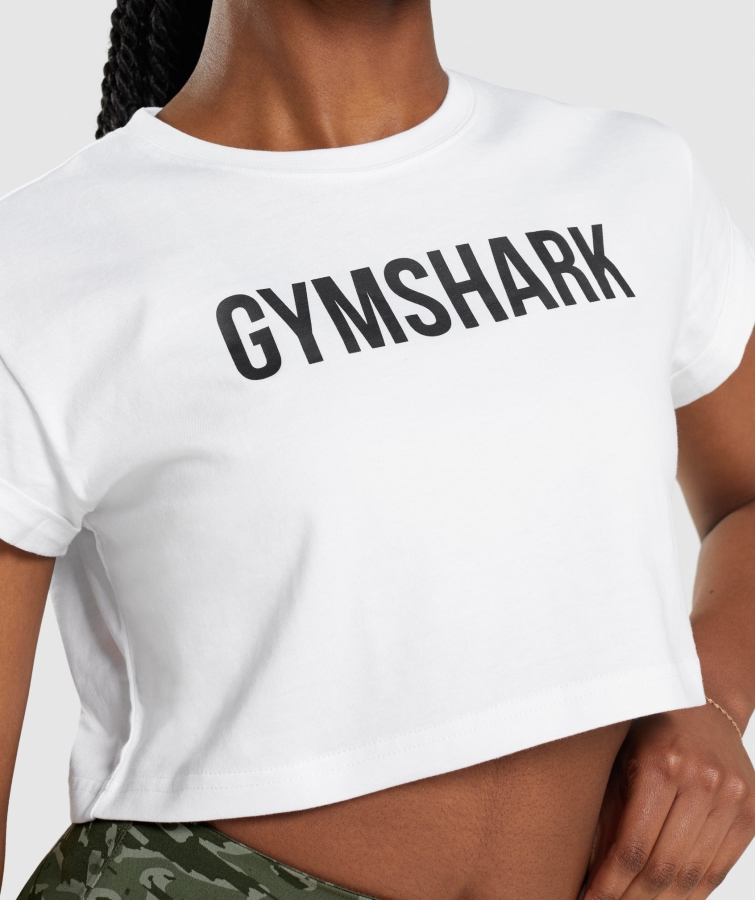 Gymshark Apollo Kırpma üst Beyaz