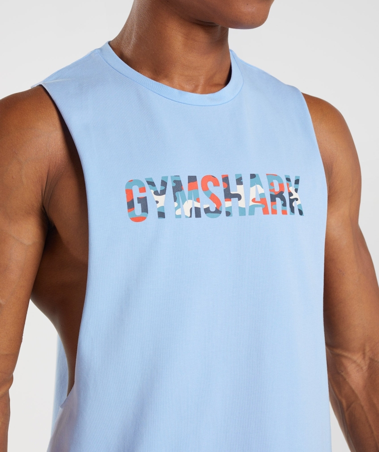 Gymshark Apollo Dolgu Açılan Kol Tankı Aytaşı Mavi